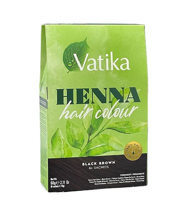 Black Brown Mehndi Powder-60g-Vatika Beauty Vatika 