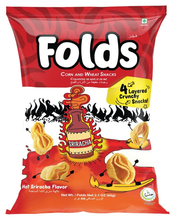 Folds (Sriracha Hot Flavour) 60g - Kolson snacks Kolson 