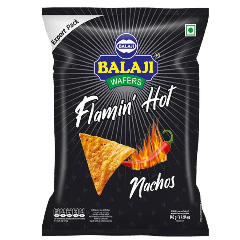 Nachoz Flamin Hot-140g-Balaji snacks Bajaji 