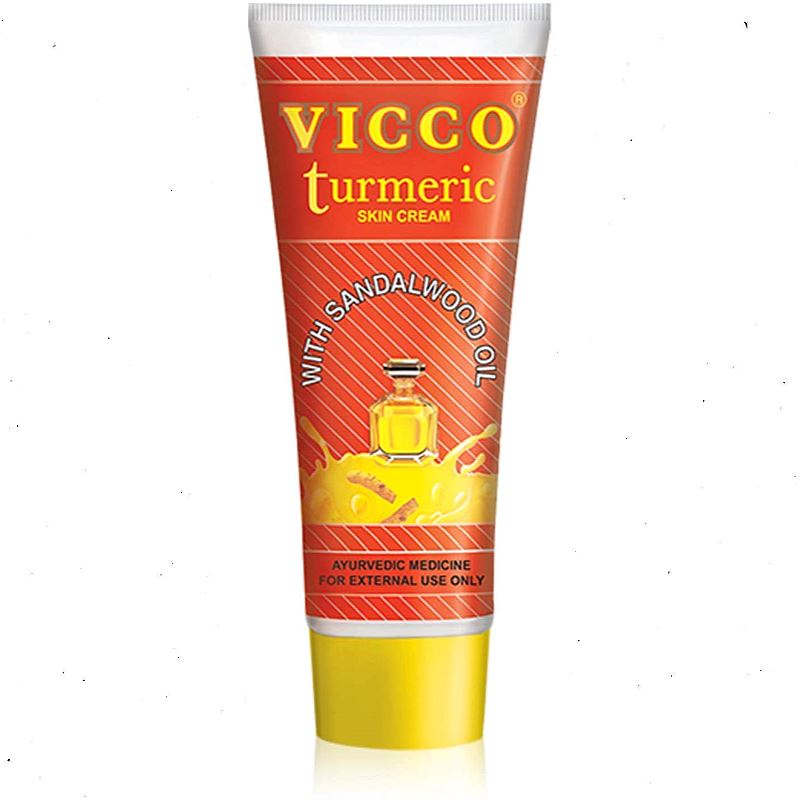 Ayurvedic Turmeric Cream w/Sandalwood Oil 60g - Vicco Baazwsh 