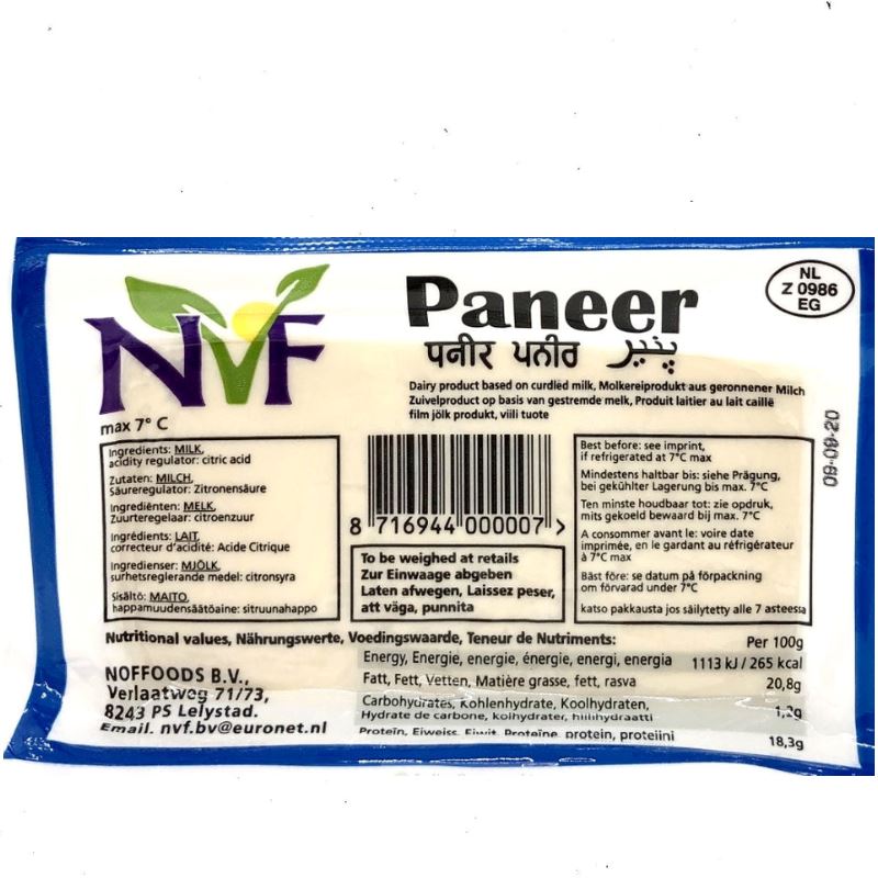 Fresh Indian Paneer (350g - 450g) - NVF Baazwsh 