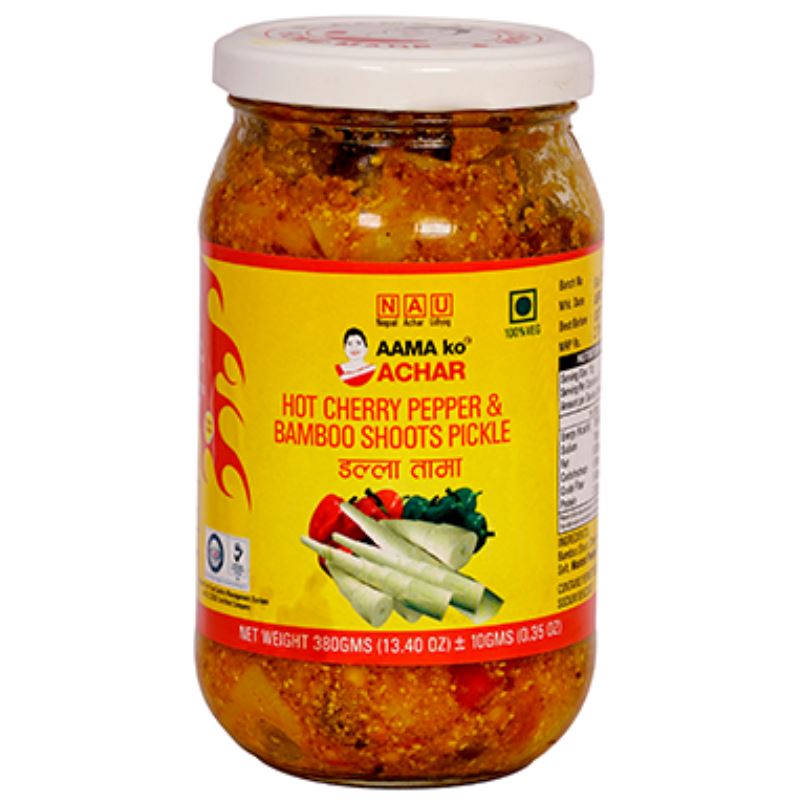 Hot Cherry Pepper & Bamboo Shoots Pickle 380g - Aama ko Achar Baazwsh 