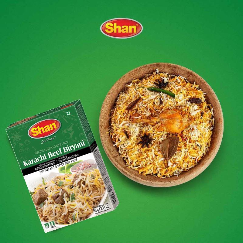 Karachi Beef Biryani Masala 60g - Shan Baazwsh 