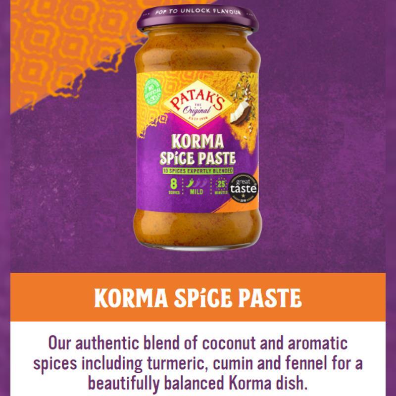 Korma Paste 290g - Patak`s Baazwsh 