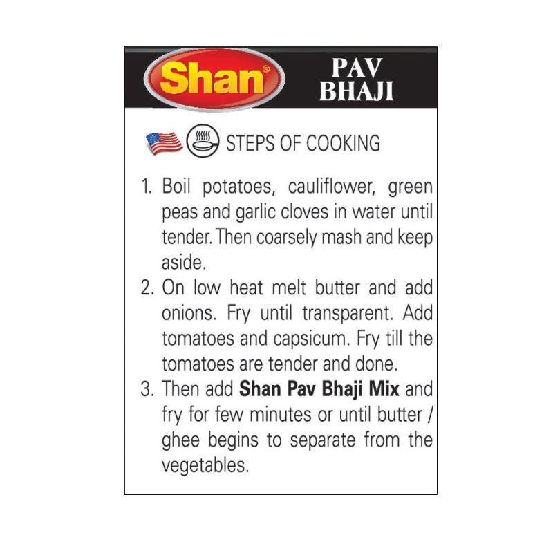 Pav Bhaji Masala 100g - Shan Baazwsh 