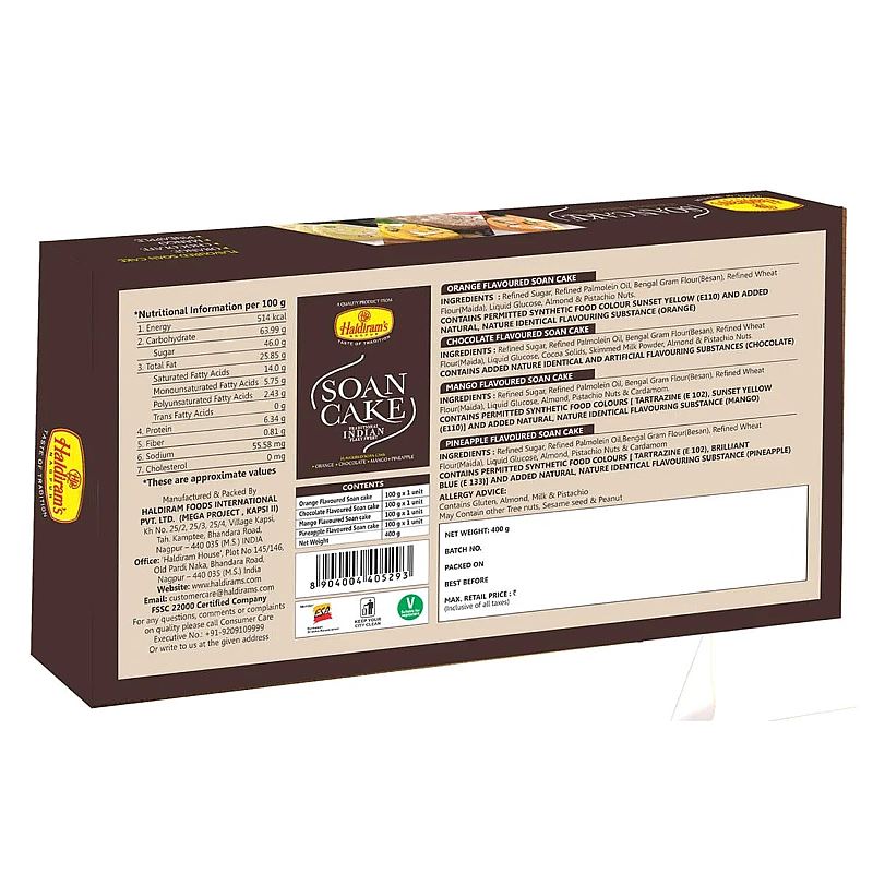 Soan Cake (Multi Flavour) 400g - Haldiram`s Baazwsh 